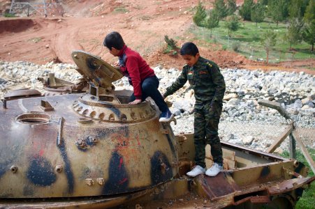 Tanks of the Iraqi Army that were captured by Kurdish Peshmerga in Kore village in Shaqlawa District 05