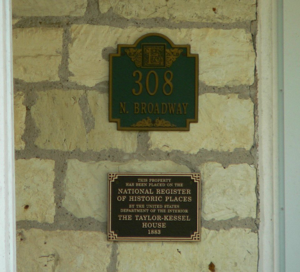 Taylor-Kessel house NRHP plaque 1