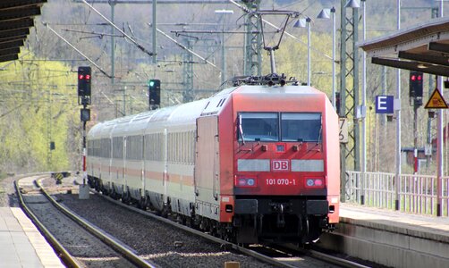 Ic electric locomotive railway station photo