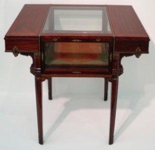 Tea table, 1914-15, Eugenio Quarti, walnut, mahogany, brass, celluloid and glass, Wolfsonian-FIU Museum II