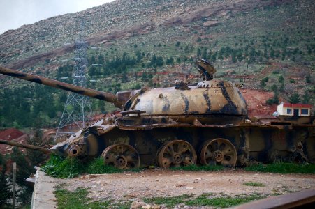 Tanks of the Iraqi Army that were captured by Kurdish Peshmerga in Kore village in Shaqlawa District 03