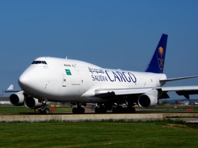 TC-ACJ Saudi Arabian Airlines Boeing 747-433(BDSF) taxiing at Schiphol (AMS - EHAM), The Netherlands, 18may2014, pic-1 photo