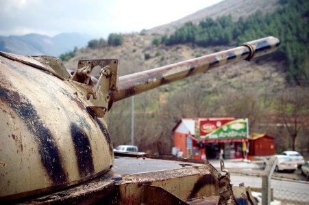Tanks of the Iraqi Army that were captured by Kurdish Peshmerga in Kore village in Shaqlawa District 04