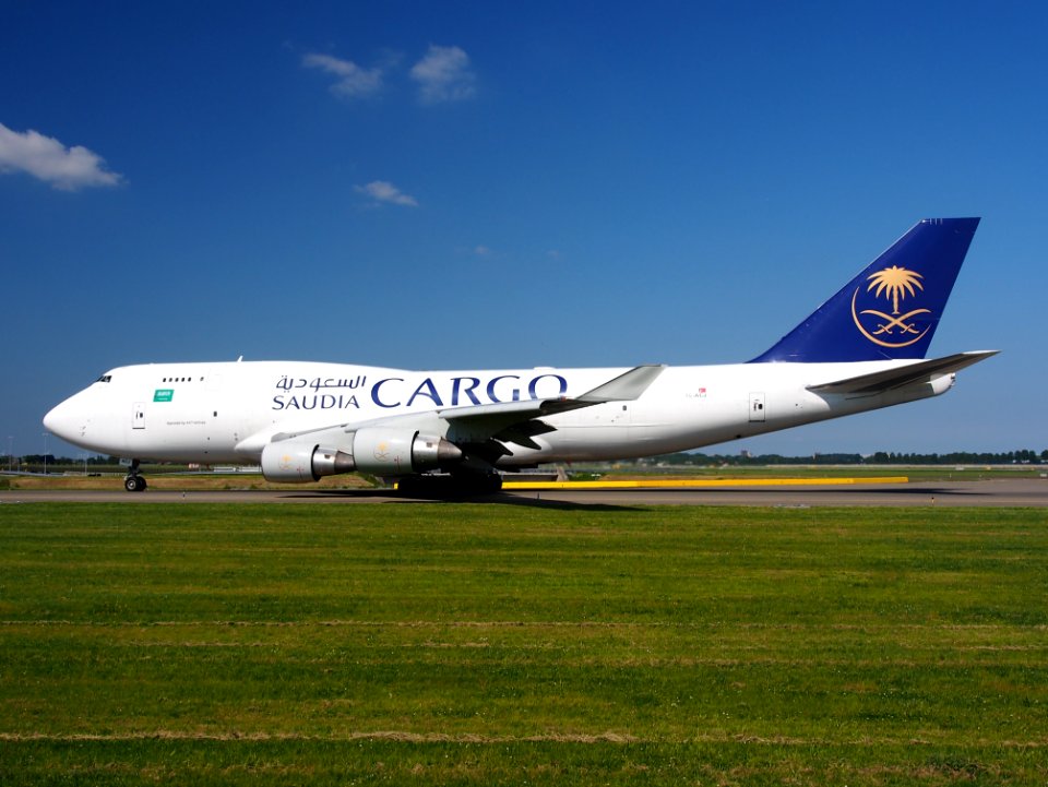 TC-ACJ Saudi Arabian Airlines Boeing 747-433(BDSF) taxiing at Schiphol (AMS - EHAM), The Netherlands, 18may2014, pic-7