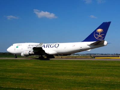 TC-ACJ Saudi Arabian Airlines Boeing 747-433(BDSF) taxiing at Schiphol (AMS - EHAM), The Netherlands, 18may2014, pic-8 photo