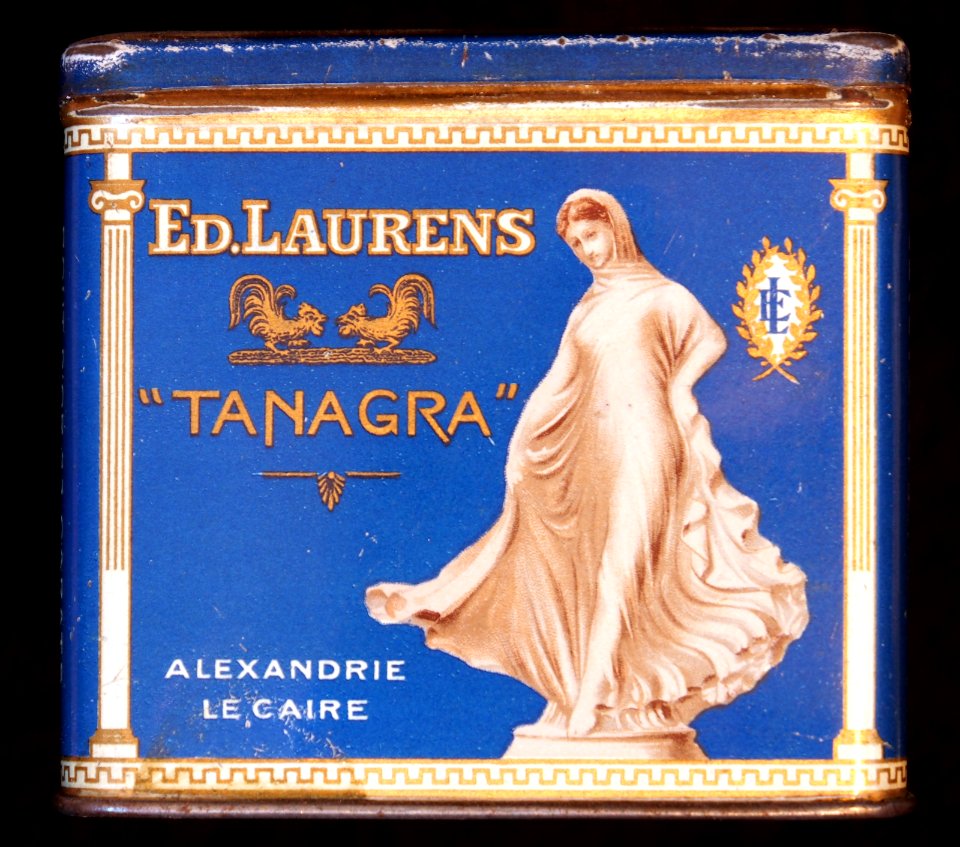 Tanagra cigarettes tin, front