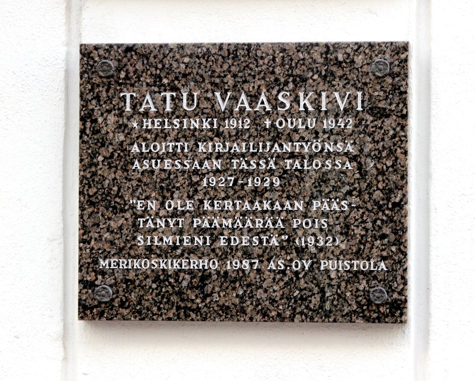 Tatu Vaaskivi Plaque Oulu