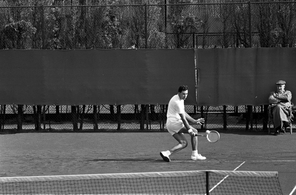 Tennis, Davis Cupploegen Nederland en Rhodesie in tennispark Klein Zwitserland t, Bestanddeelnr 917-6848