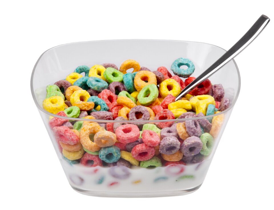 Froot loops cereal bowl