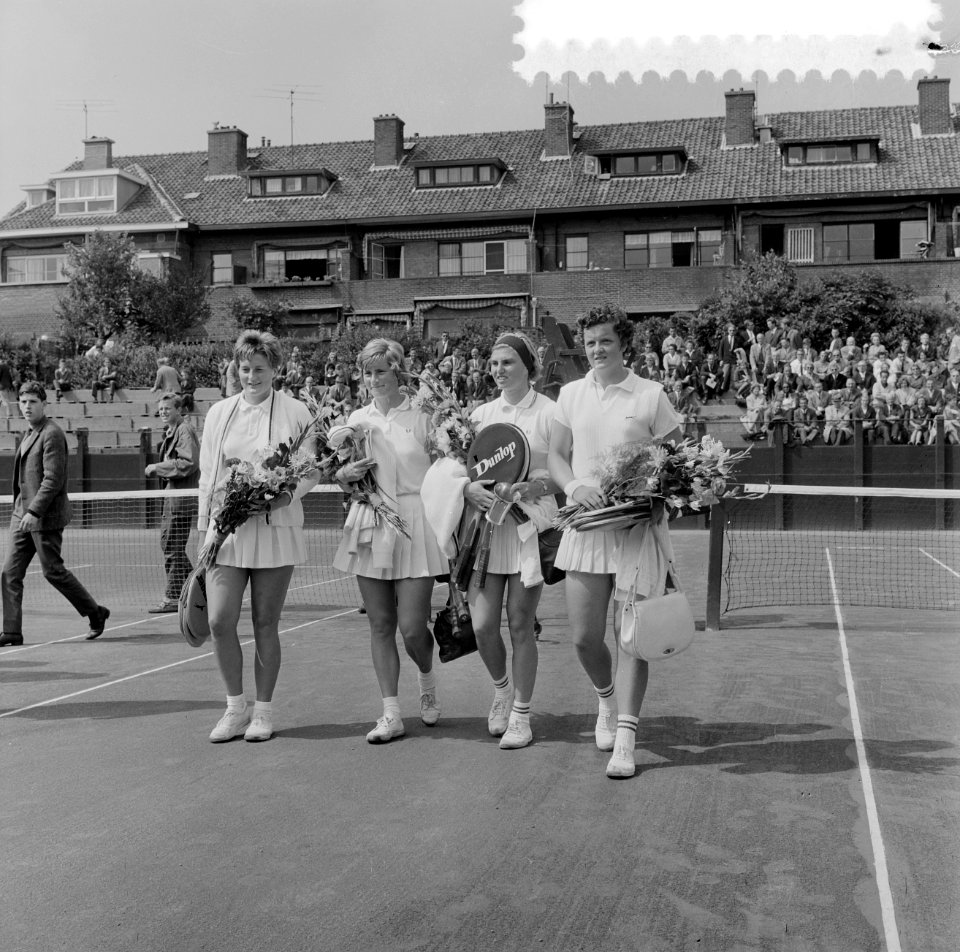 Tenniskampioenschappen Nederland, E Krocke, J Groenman, A Lepoutre, B Stöve, Bestanddeelnr 916-7711