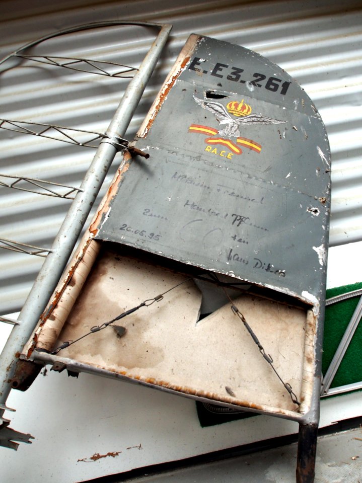 Tail plane E.E3.261 seen at the Internationales Luftfahrtmuseum Manfred Pflumm