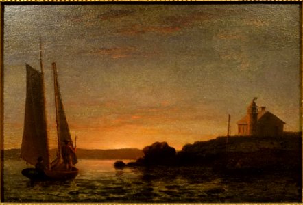 Ten Pound Island at Sunset, by Fitz Henry Lane, 1851, oil on panel - Cape Ann Museum - Gloucester, MA - DSC01106