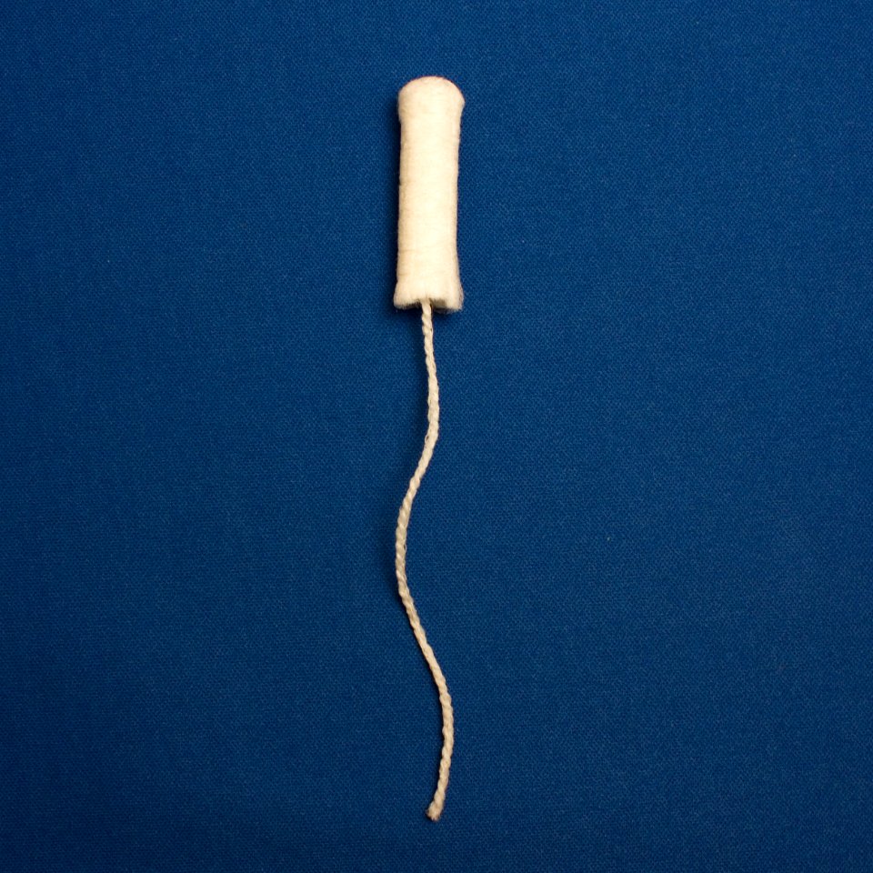Tampon removed from applicator