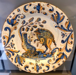 Talavera plate, ceramic - Museo Nacional de Artes Decorativas - Madrid, Spain - DSC08072