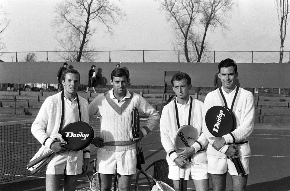 Tennis, Davis Cupploegen Nederland en Rhodesie in tennispark Klein Zwitserland t, Bestanddeelnr 917-6844