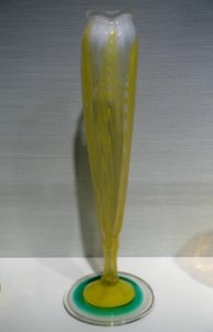 Tall vase, Hutte Graf Harrach, Neuwelt Bohmen and Vienna, c. 1898, glass - Hessisches Landesmuseum Darmstadt - Darmstadt, Germany - DSC00848
