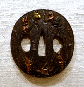 Tengu (tree sprites), tsuba, Japan, Miboku (known as Shozui or Masayuki), iron- Peabody Essex Museum - DSC07472