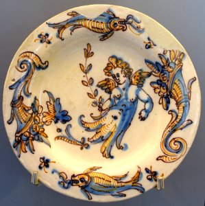 Talavera plate, ceramic - Museo Nacional de Artes Decorativas - Madrid, Spain - DSC08071