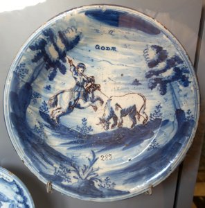 Talavera plate with picador, ceramic - Museo Nacional de Artes Decorativas - Madrid, Spain - DSC08105