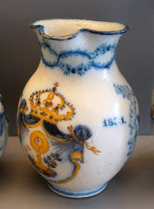 Talavera jug with 1831 date inscribed, ceramic - Museo Nacional de Artes Decorativas - Madrid, Spain - DSC08141