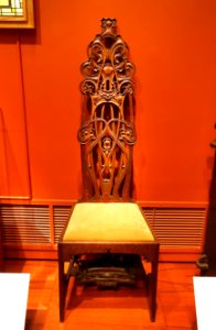 Tall back chair, by Charles Rohlfs, American, c. 1898-1899, oak - Princeton University Art Museum - DSC06927 photo