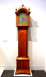 Tall case clock, movement by Daniel Burnap (1759-1838), East Windsor CT, case probably by Hezekiah Kelly, Norwich VT, c. 1793, cherry and white pine with brass - Bennington Museum - Bennington, VT - DSC08742 photo