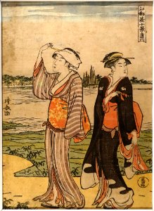 Ten Summer Scenes in Edo (Sumidagawa), by Torii Kiyonaga, Japan, Edo period, 1700s AD, woodblock print on paper - Tokyo National Museum - Tokyo, Japan - DSC09263