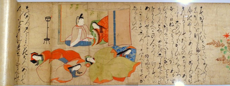 Tale of the Chrysanthemum Spirit, 1 of 2, attributed to Tosa Yukihide, Japan, Muromachi period, 16th century AD, ink, color, gold on paper - Arthur M. Sackler Museum, Harvard University - DSC01138