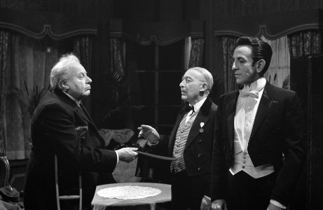 Televisiespel Spooksonate. Albert van Dalsum, Jan Teulings en Eli Blom, Bestanddeelnr 912-5172