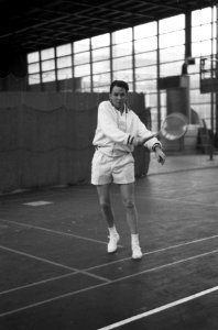 Tennis Nederlandse Kampioenschappen Energiehal Rotterdam Schneider in actie, Bestanddeelnr 913-5371