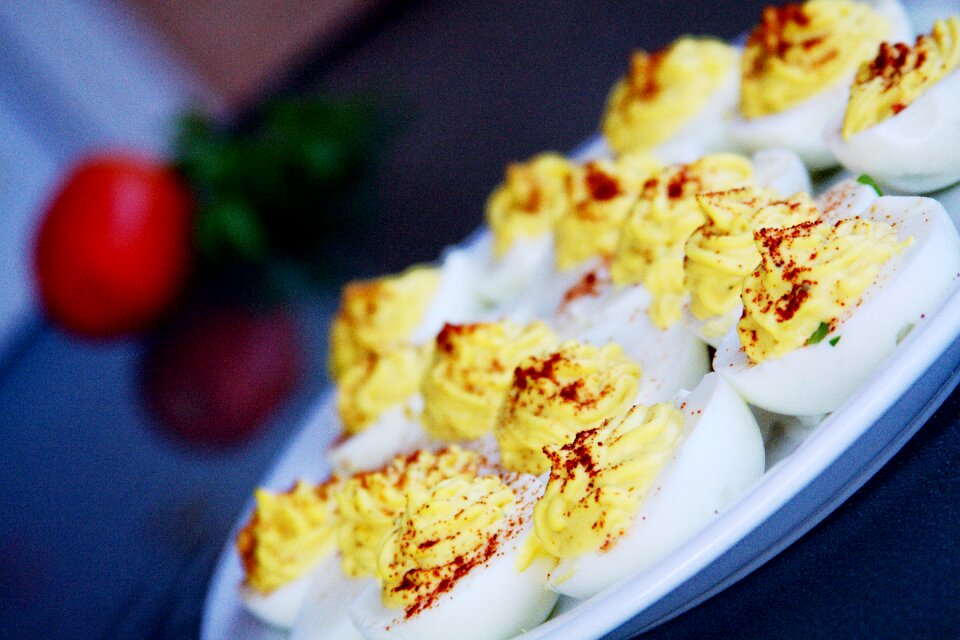 Home cooking deviled eggs eggs