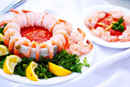 Shrimp cocktail food presentation seafood photo