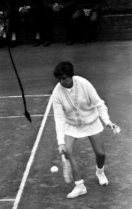 Tennis te Hilversum Maria Bueno tijdens de wedstrijd, Bestanddeelnr 916-6769