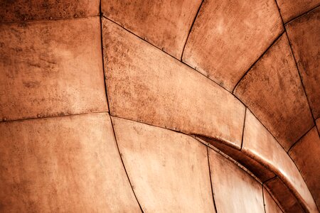 Metal plates wall brown metal