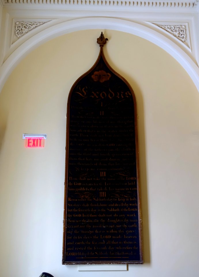 Ten Commandments, 1 of 2 - Arlington Street Church - Boston, Massachusetts - DSC07038
