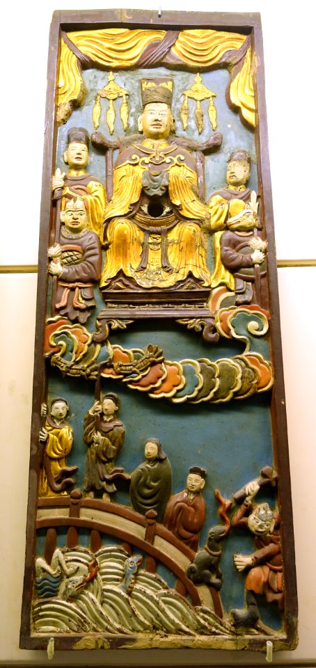 Ten Kings of Hell (5 of 5), Van Noi pagoda, Hanoi, Restored Le dynasty, 17th-18th century, crimson and gilded wood - National Museum of Vietnamese History - Hanoi, Vietnam - DSC05674