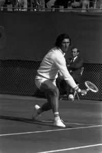 Tennis Davis-Cup Nederland tegen Roemenie te Den Haag , Jan Hordijk in aktie, Bestanddeelnr 926-4200