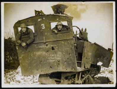 Temporary Accomodation. A light engine smashed up by our gunfire, Bestanddeelnr 158-0003