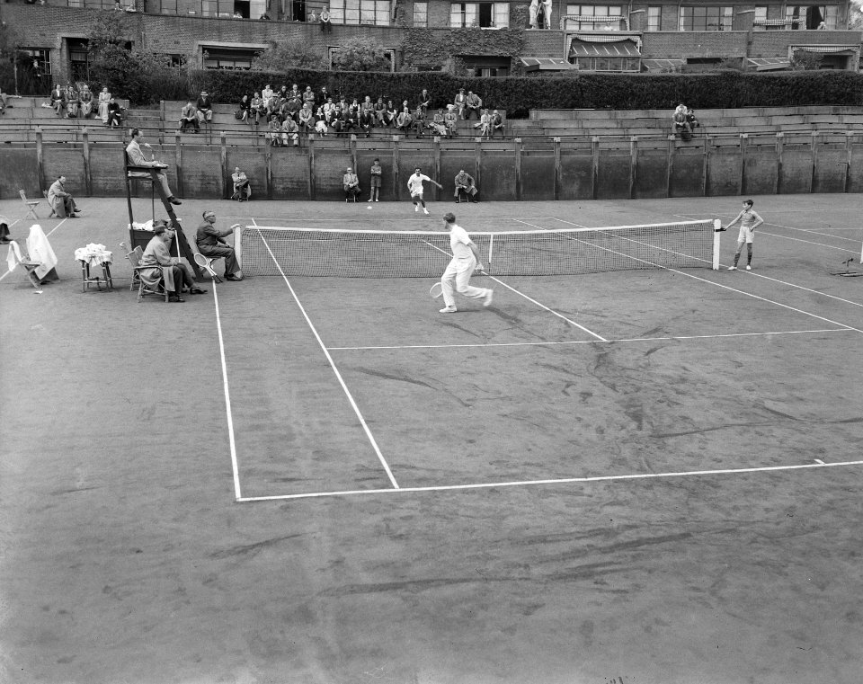 Tenniswedstrijden voor Daviscup tussen Nederland en Ceylon spelmoment, Bestanddeelnr 905-6992