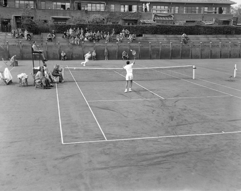Tenniswedstrijden voor Daviscup tussen Nederland en Ceylon spelmoment, Bestanddeelnr 905-6991