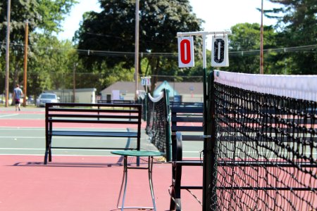 Tennis courts and scorecards