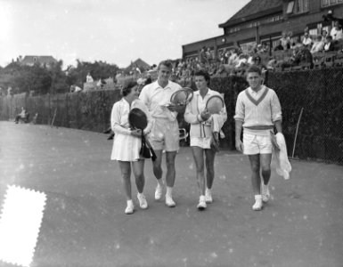 Tennis Nederland tegen Duitsland Noordwijk, gemengd dubbel, Bestanddeelnr 907-2774