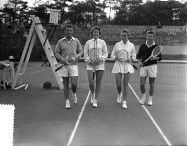 Tennis Nederland tegen Duitsland Noordwijk, gemengd dubbel, Bestanddeelnr 907-2773