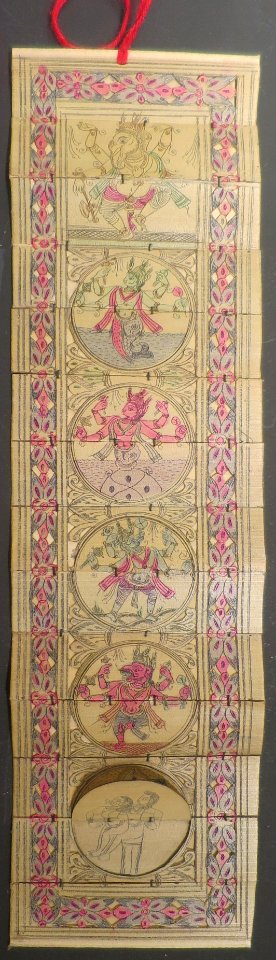 Tala pattachitra from Odisha, ink on palm leaf, artist unknown