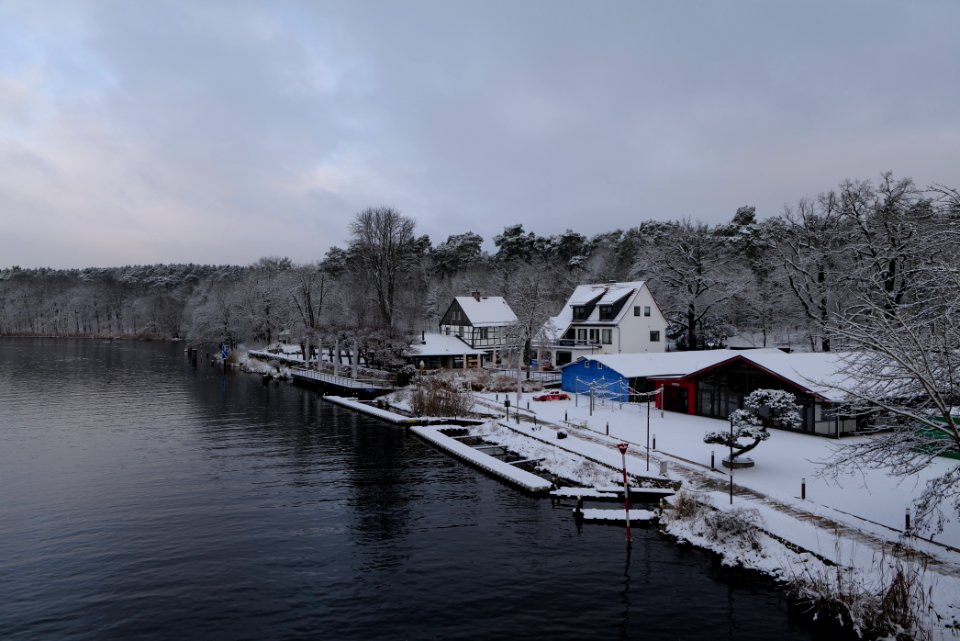 Teltowkanal from Böckmannbrücke with snow 2021-01-30 08