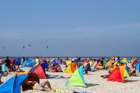 Kite surfing sand beach st peter photo