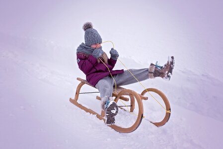 Girl slide toboggan