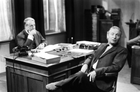 Televisieserie Karakter, Ko van Dijk (links) als Dreverhaven en Lou Steenberge, Bestanddeelnr 924-7719
