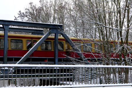 Teltowkanal from Böckmannbrücke with snow 2021-01-30 09