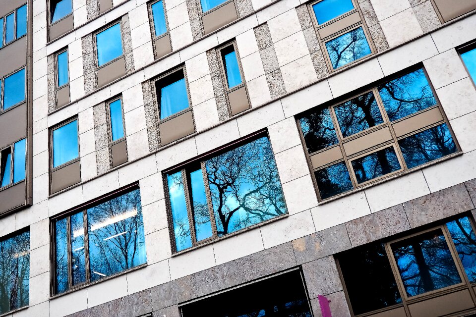 Facade building reflection photo